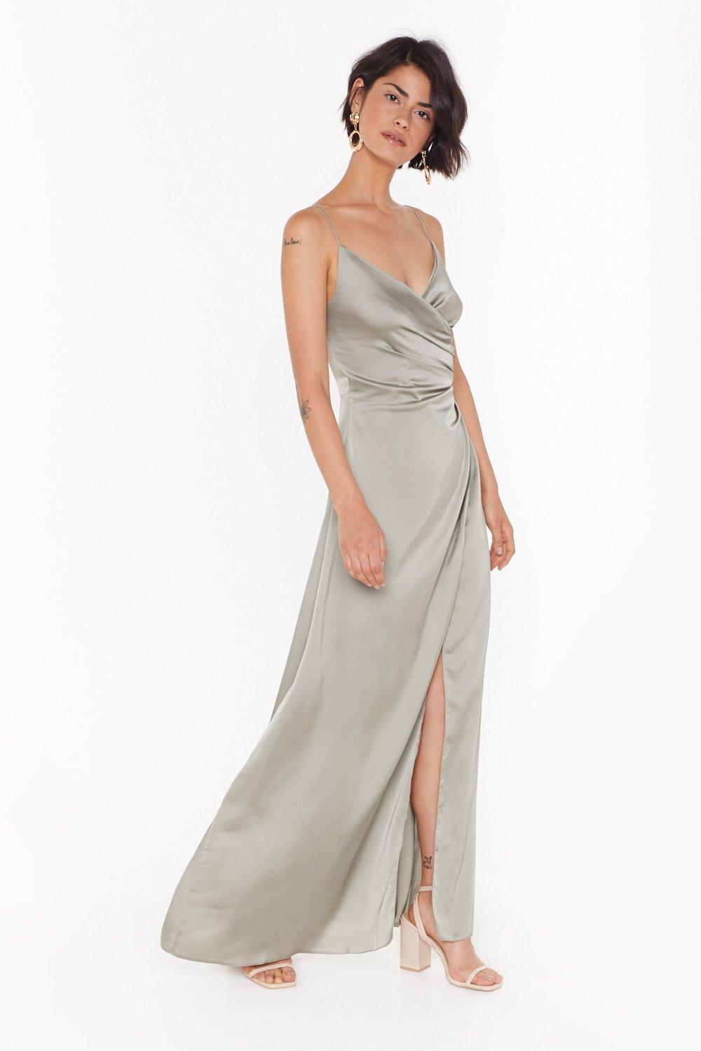 Right Bride Your Side Satin Maxi Dress ...